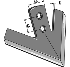 Soc à patte d'oie 200 x 56 x 5 mm pour cultivateur adaptable