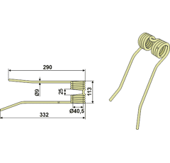 Dent de fenaison gauche beige PZ 192 adaptable - BlackSteel©