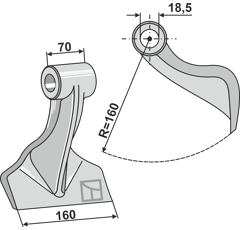 Marteau pour broyeur 160x70mm FACMA Adaptable Blacksteel©