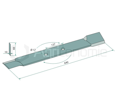 Couteau droit pour faucheur 730mm RÖLL adaptable 