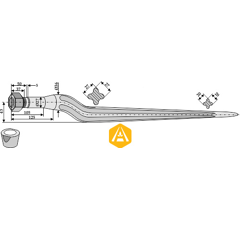 Dent de silo pour chargeur FELLA 120342 adaptable - Blacksteel©