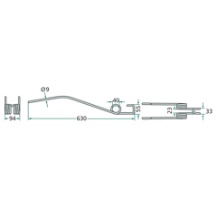Federzinken FAHR KHD rechts 06582610 KS1.30D GW295D - Nachbau
