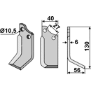 Fräsmesser Rechts 130 x 40 B.C.S. Nachbau