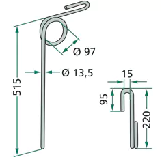 Peigne de semoir 515 mm KÖCKERLING 501131 adaptable