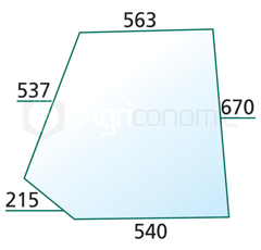 Vitre de porte D/G pour machine agricole DEUTZ-FAHR 520770 adaptable