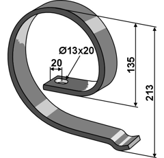 Renfort double spire 40 x 10 mm pour bineuse EINBOCK 15-279 adaptable