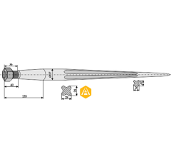 Dent pour chargeur HYDRAC 60.4003.800 adaptable - Blacksteel©