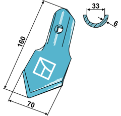 Standard-Schar K46 70mm - 15-118 | Einböck - Nachbau