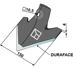 Hackschar 150mm - DURAFACE - G13640360R | Maschio / Gaspardo - Nachbau