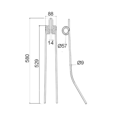 Diente para rastrillo hilerador DEUTZ-FAHR 1108903010100 - 16502731 adaptable