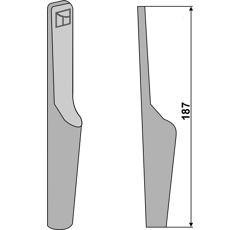 Pointe à souder 187 mm pour herse rotative LELY adaptable