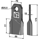 Couteau gauche pour broyeur 175 x 10 mm  FEHRENBACH M175L adaptable - BlackSteel©