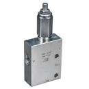 Druckminderventil direktgesteuertAnschlussgewinde 3/8", max. Volumenstrom 30 l/min.Einstellbereich 10-60 bar, max. Druck 350 bar, Verstellsicherung mit Kontermutter und Hutmutter  VRP381060