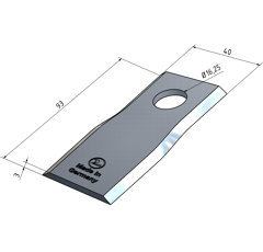 KM-Klinge links 93x40x3 mm LochØ: 16 25 mm 274096N New Holland Nachbau 