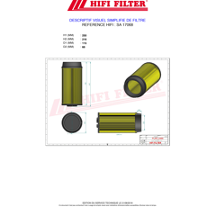 Filtre à air adaptable HIFI FILTER SA17068
