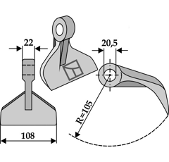 Marteau pour broyeur 13665 adaptable