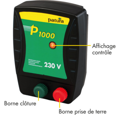 Electrificateur P1000 / P2000 sur secteur 230 V - PATURA