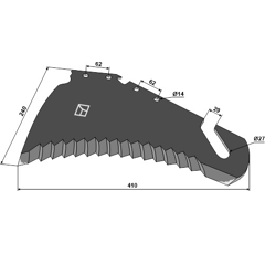 Couteau pour mélangeuse STRAUTMANN 415.17.501 adaptable - Blacksteel©