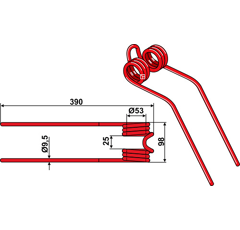 Dent de fenaison pour faneuse FELLA 487922 adaptable - BlackSteel©