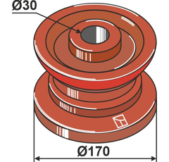 Poulie de guidage pour épandeur STRAUTMANN 304-03.402 adaptable