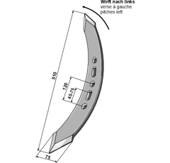 Soc droit réversible torsadé 510x75 mm AMAZONE 78708676 adaptable - Blacksteel©
