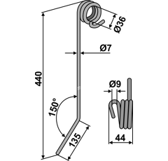 Peine para sembradora REGENT 33261 adaptable