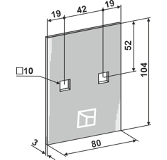 Rascador metálico 104 x 80 mm para rodillo packer KONGSKILDE adaptable