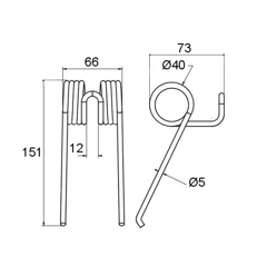 Diente para rastrillo henificador GALLIGNANI 8876437 GW289 adaptable
