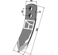 Pointe pour déchaumeur PÖTTINGER 9762500151 adaptable - Blacksteel