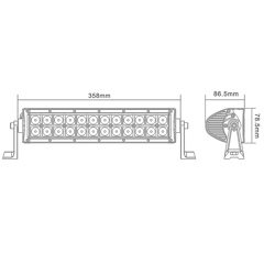 Phare de travail rampe 24 LED SELECTION S 72 W adaptable