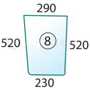 Pare-brise droit pour machine agricole CASE IH 3233037R2 adaptable