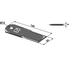 Cuchilla para trituradora KPAB 555300-3 adaptable - Blacksteel©