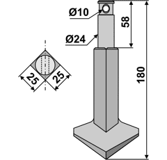 Rotorzinken,Schraube: RG00031301 RH90 RH  Rau-Kverneland
