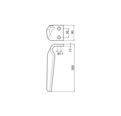 Dent gauche pour herse rotative MASCHIO  27100209 adaptable