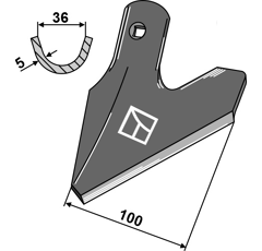 Cœur 100 x 5 mm pour bineuse HATZENBICHLER 9423 adaptable - BlackSteel©