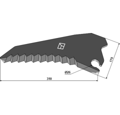 Couteau pour KRONE 347216.7 adaptable- BlackSteel©