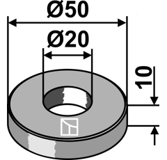 Scheibe 50x10x20 für Häcksler BOMFORD – Nachbau  