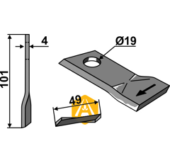 Couteau pour faucheuse NIEMEYER 570446 adaptable - Blacksteel©