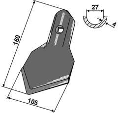 Soc 105 mm pour bineuse KONGSKILDE 7009603678P adaptable 