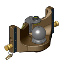 Kugeleinsatz Kugel 80,W= 320 S38, Guss Schwarz 