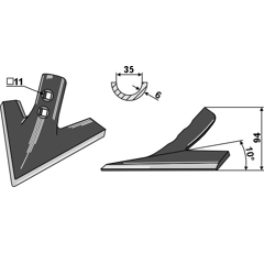 Soc triangulaire 175 mm adaptable - Blacksteel©