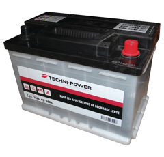 Batterie tracteur 12v 75Ah decharge lente + à droite | TECHNI-POWER