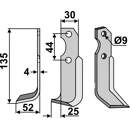 Fräsmesser Links 135 x 30 Brumital-Agris Nachbau