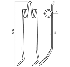 Peigne 585 mm pour semoir CARRE 50400200 adaptable