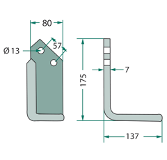 Lame pour fraise-rotavator AGRICOM 73000103901V adaptable