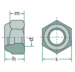 Ecrous autobloquants M10x17mm (Vendu par 100)