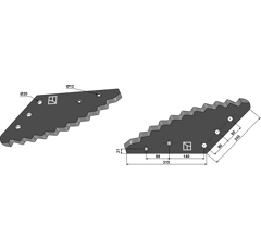 Couteau cranté  pour AGM 205001|70-194 adaptable- BlackSteel©