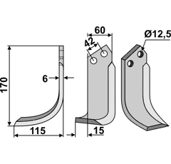 Fräsmesser Links 170 x 60 Sicma (Miglianico) Nachbau