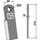 Couteau droit pour broyeur 210x60mm LAGARDE adaptable - Blacksteel©