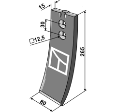 Pointe 265 mm pour déchaumeur VÄDERSTAD 155913 adaptable